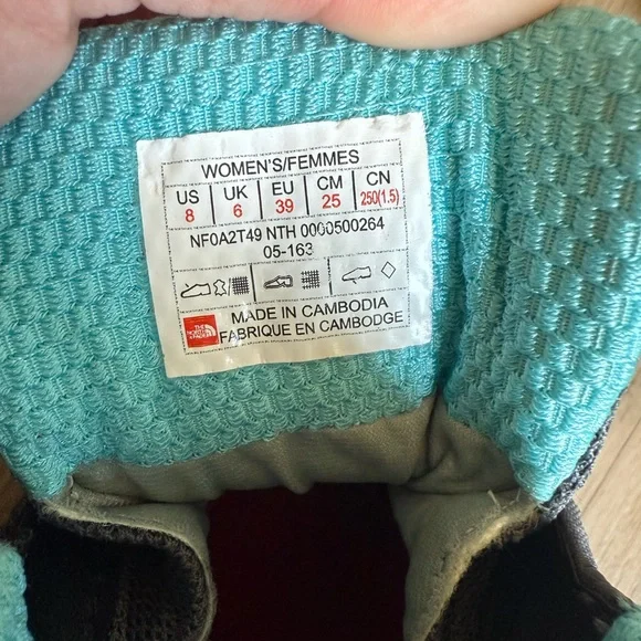 The North Face Women's Hedgehog Fastpack Mid GTX hiking boots Teal and Greyhound - Picture 5 of 6